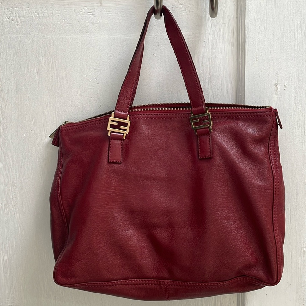 Rare Vintage Fendi red leather purse